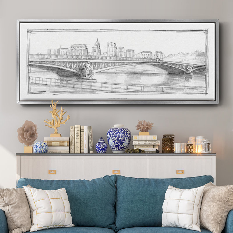 Pont Mirabeau - toile encadrée, H 20 po x l 50 po