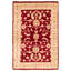 Tapis de bois one-of-kind-noué la 2010 chobi rouge foncé 4 pi 2 po x 6 pi en laine de 3 po Aften