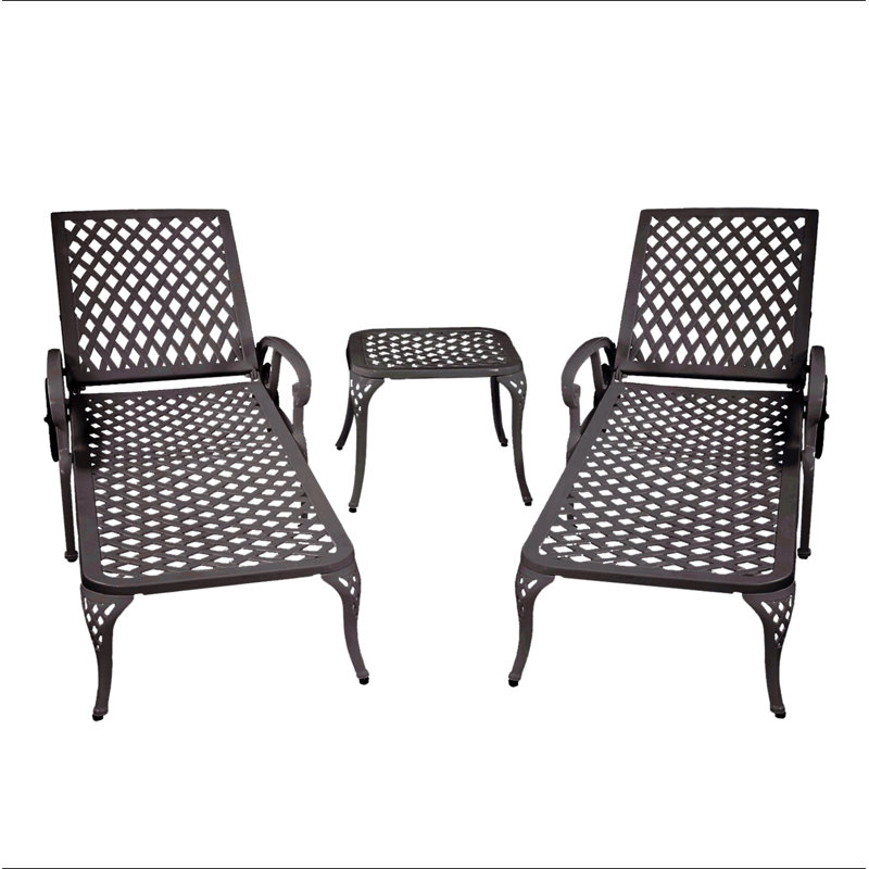 Chaise longue en aluminium coulé 1Pcs, Brun