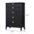 Paulean Black 5-Drawer Chest