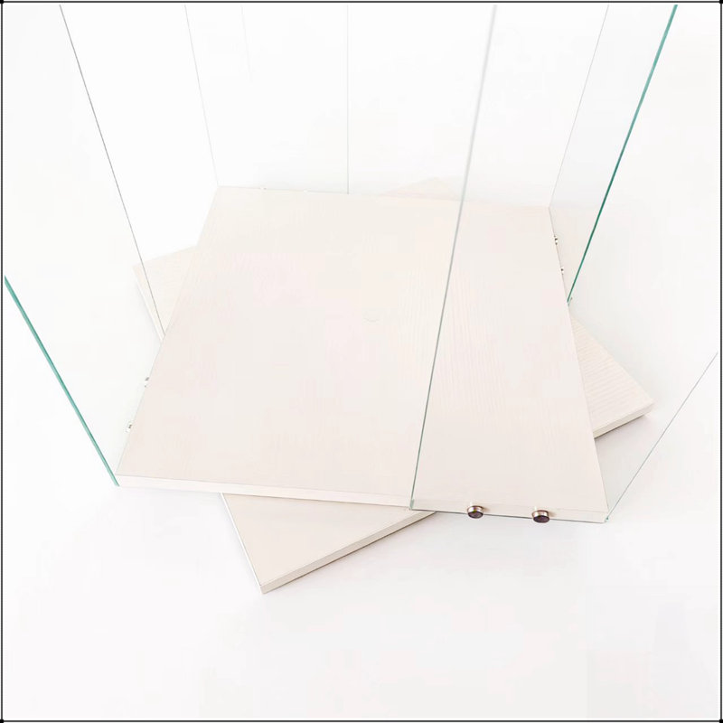 Vitrine rotative en verre trempé à quatre couches avec éclairage à télécommande et pieds réglables, idéale pour le salon, la cuisine et le couloir