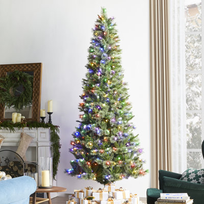 Arbre de Noël artificiel pin vert avec lumières DEL Aldred