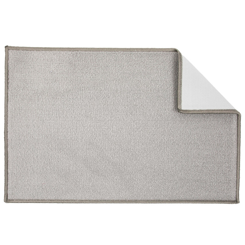 Light Gray Non-slip Synthetic Rectangular Kitchen Mat