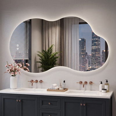 Irregular Anti-Fog LED Bathroom Vanity Mirror with Backlit