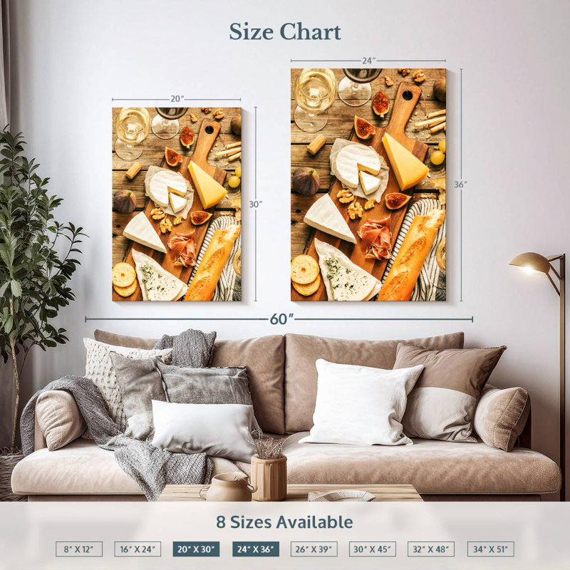 Yarlin Wine And Cheese Snacks, 36" H x 24" W