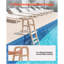 Swimming Pool Ladder, Inclined 5-Step Double Handrails Stair, Non-slip Wide Step, 300 lbs Load Capacity, for 48-54 in Inground & Above-ground Pools, Any Deck Surface, Indoor & Outdoor, Taupe