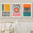 Abstract Vibrant Color Blocks " Mid-Century Multicolor Color Block Shape Abstract Geometric " 3 - Pieces-75849582-75849584