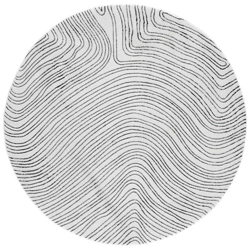 Versaillies 665 Performance Machine Washable Abstract Rug, 6' X 6' Round