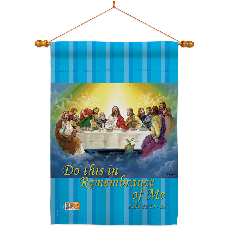 Dernier souper à 2 faces en polyester 40 po x 28 po Ensemble de drapeaux