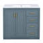 Ensemble de meuble-lavabo 36 po avec lavabo en céramique, armoire de rangement en bois massif, ensemble de meuble-lavabo autoportant avec 3 tiroirs et portes à fermeture douce-106790986-106790987