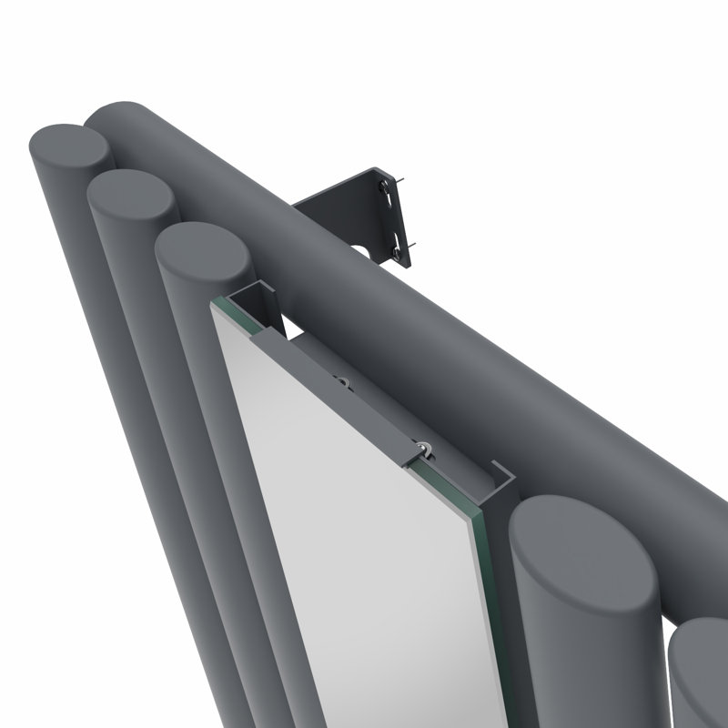 Katelin Vertical Oval Panel Radiators, Anthracite, 1800cm H x 500cm W x 61cm D