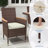 4-Piece All-Weather Brown Rattan Patio Dining Chair-582017332