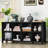Farmhouse Wood Long Storage Organizer Bookcase-1980090-33435129