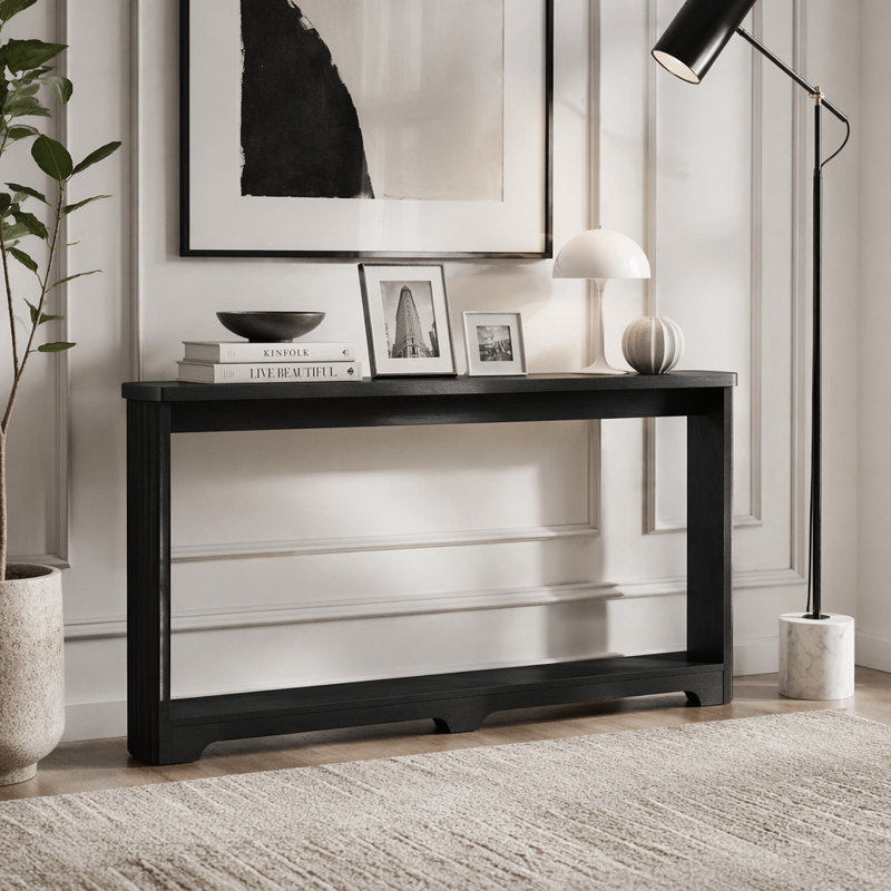 70.1"  Console Table, Black