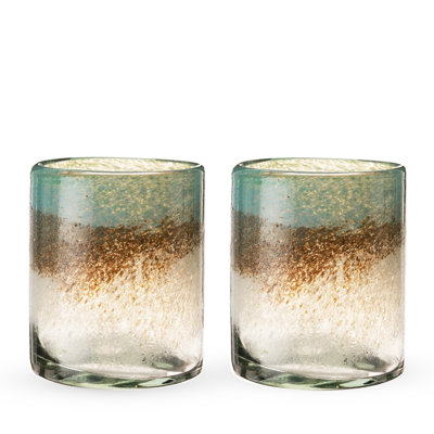 Twine Segunda Vida Playa Bonita Recycled Tumblers, Set Of 2 In Blue