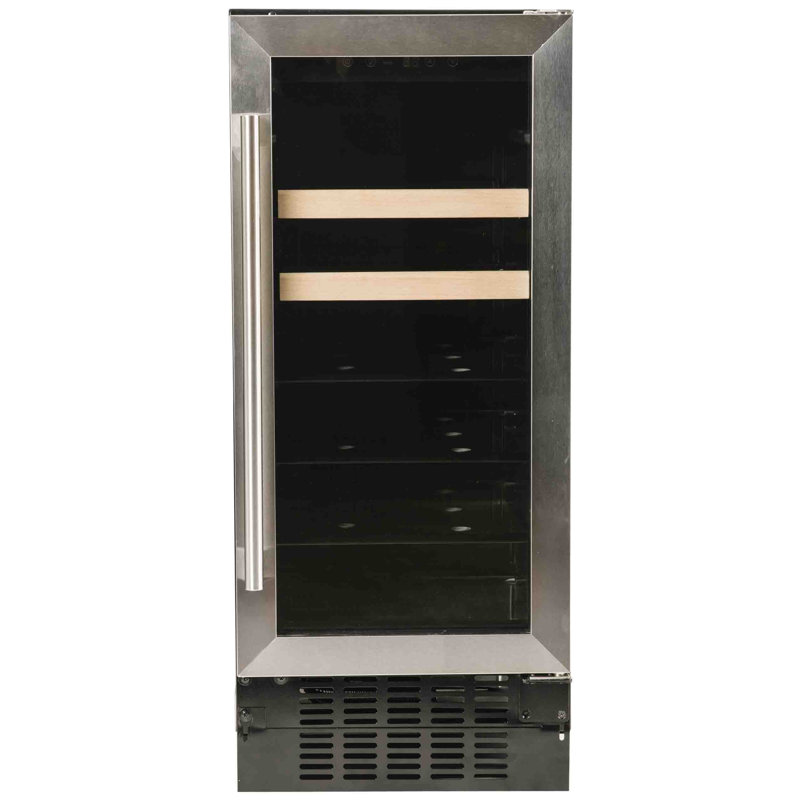 Azure Home Products 14.63'' W Freestanding 80 Cans (12 oz.) 3 Cubic Feet Beverage Cooler with Wine Storage and Reversible Door