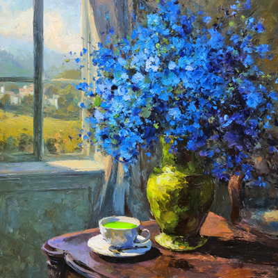 «Bright Blue Still Life», art mural sur toile tendue