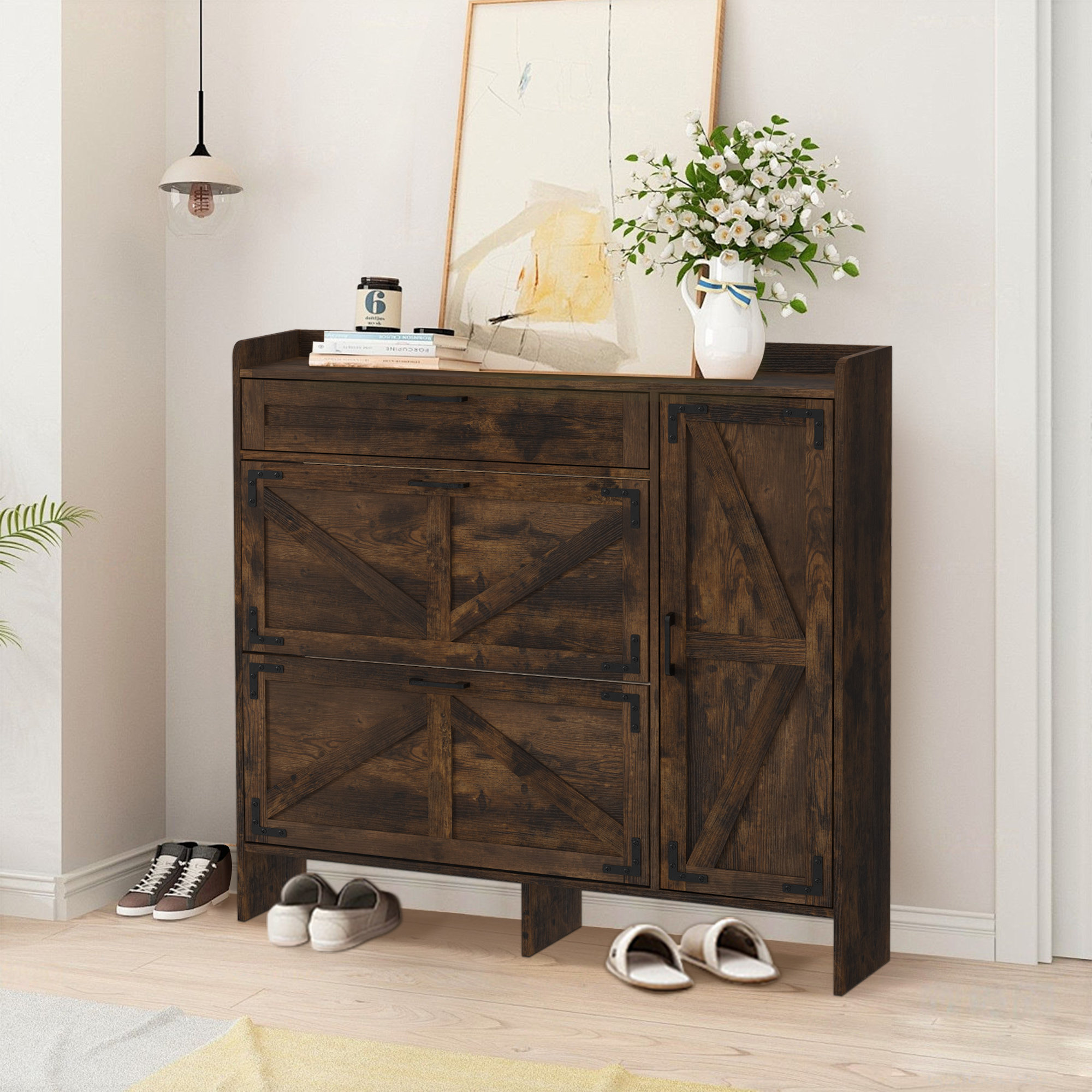 Gracie Oaks Kayliani 24 Pair Shoe Storage Cabinet | Wayfair