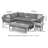 Shady Outdoor Fabric Rectangular Corner Dining Set - with Rising Table - Charcoal