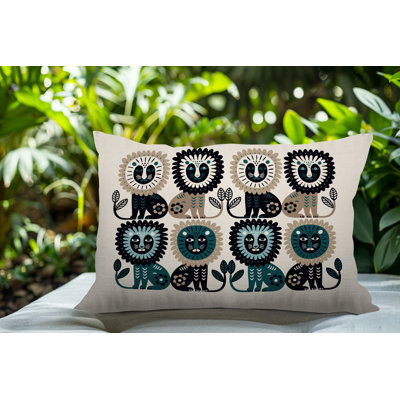 Oreiller rectangulaire intérieur / extérieur Bako Lion