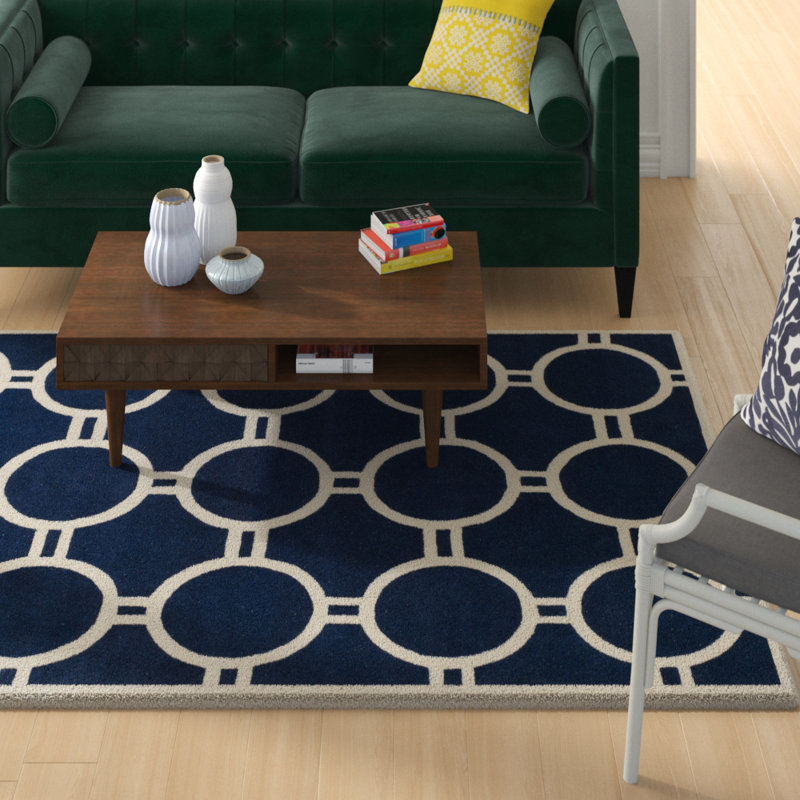 Carolene Hand Tufted Wool Geometric Rug, Rectangle 2' x 3'