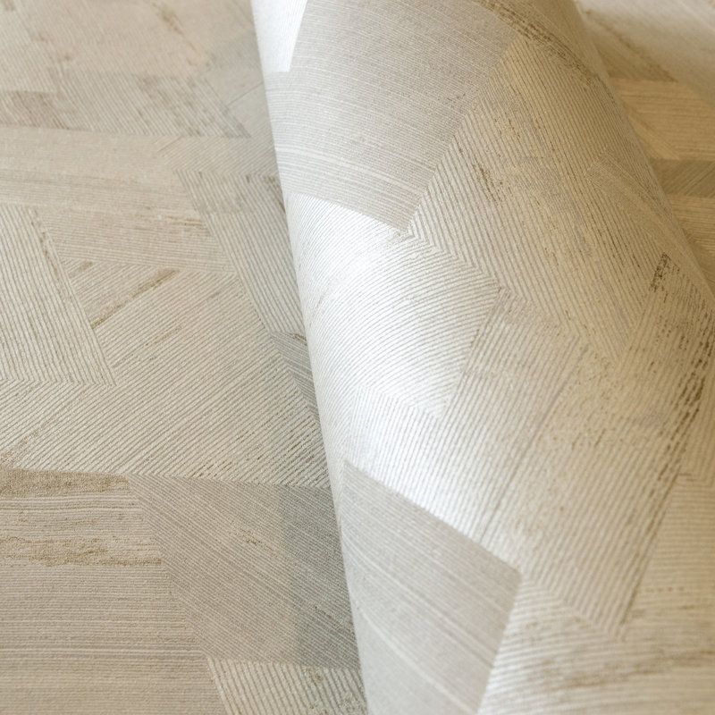 Rouleau de papier peint géométrique Slow Living, Or sablé