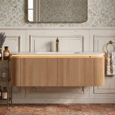 Meuble-lavabo mural simple 30 po avec plateau en marbre