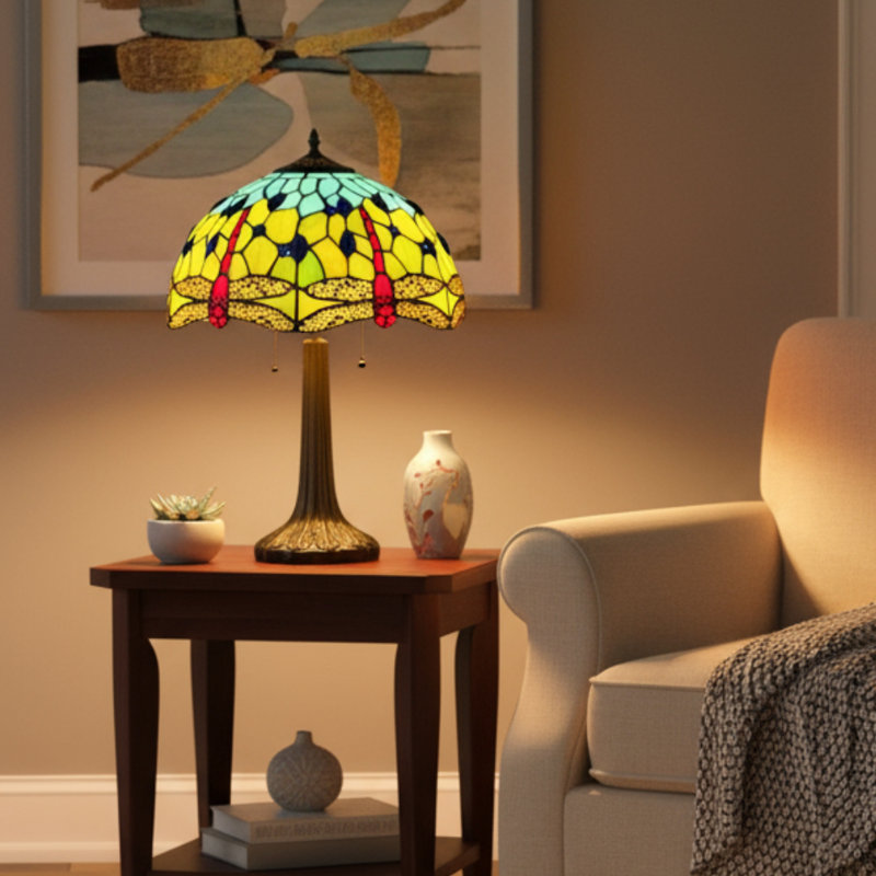 Tiffany Table Lamp, 58cm H x 30cm W x 30cm D