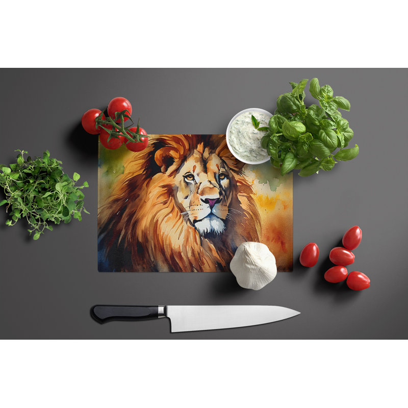 Grande planche à découper en verre Lion