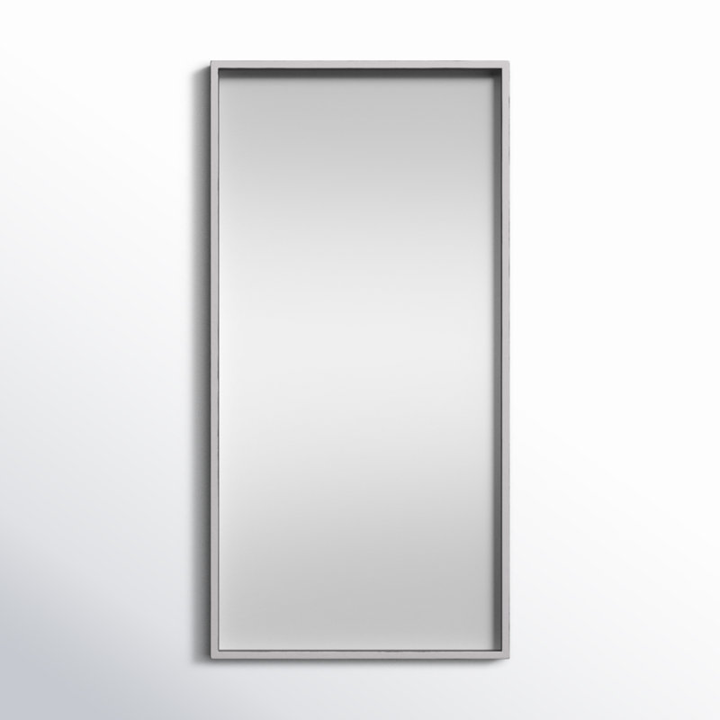Sabine Metal Rectangle Wall Mirror, 14" x 28", Silver