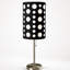 Lampe de table rétro en métal de 84 cm de hauteur avec abat-jour noir et blanc