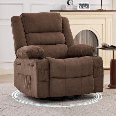 Fauteuil inclinable et pivotant à 360 ° avec porte-gobelets et poches pour adultes