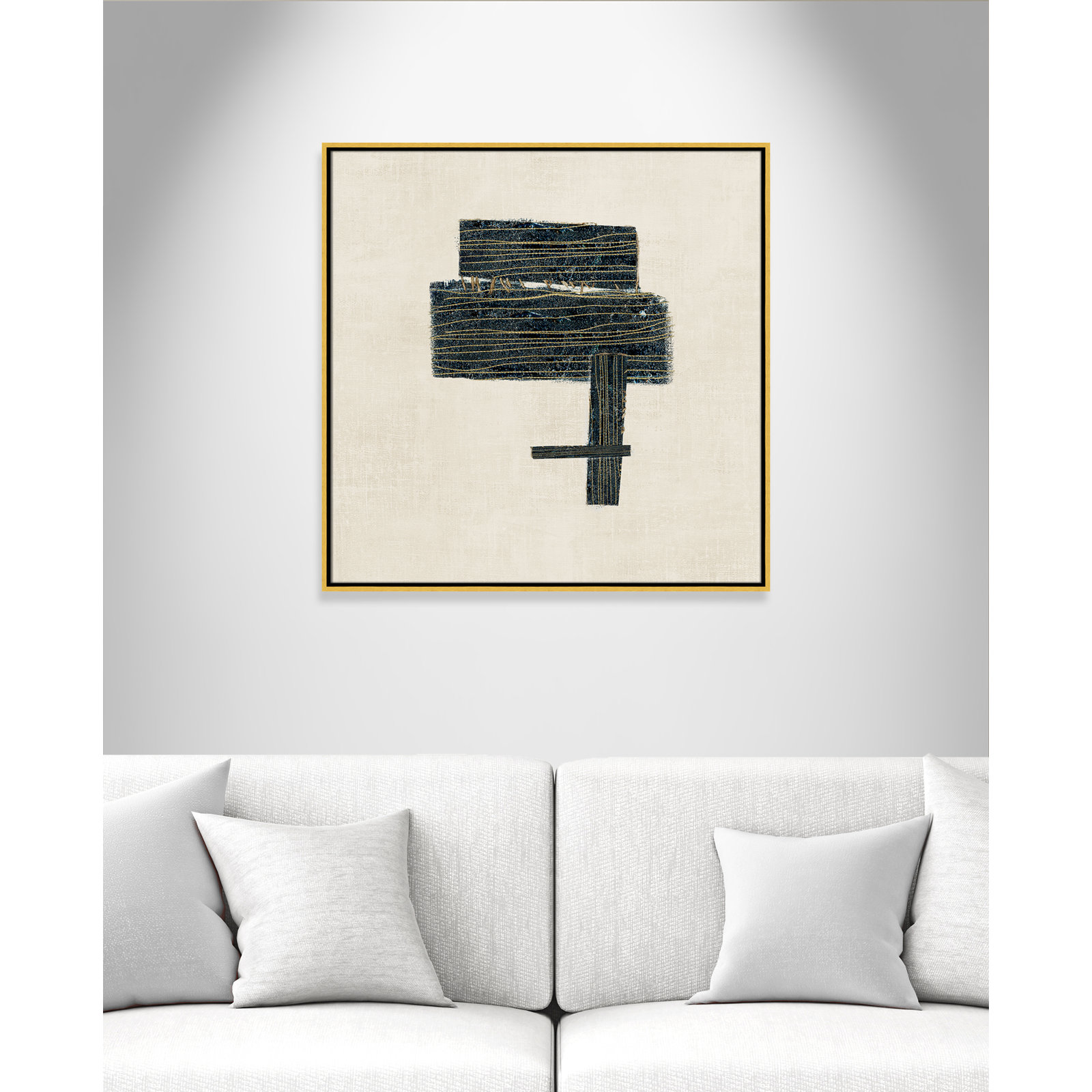 Stiched I Print by , 31.5" H x 31.5" W, Gold