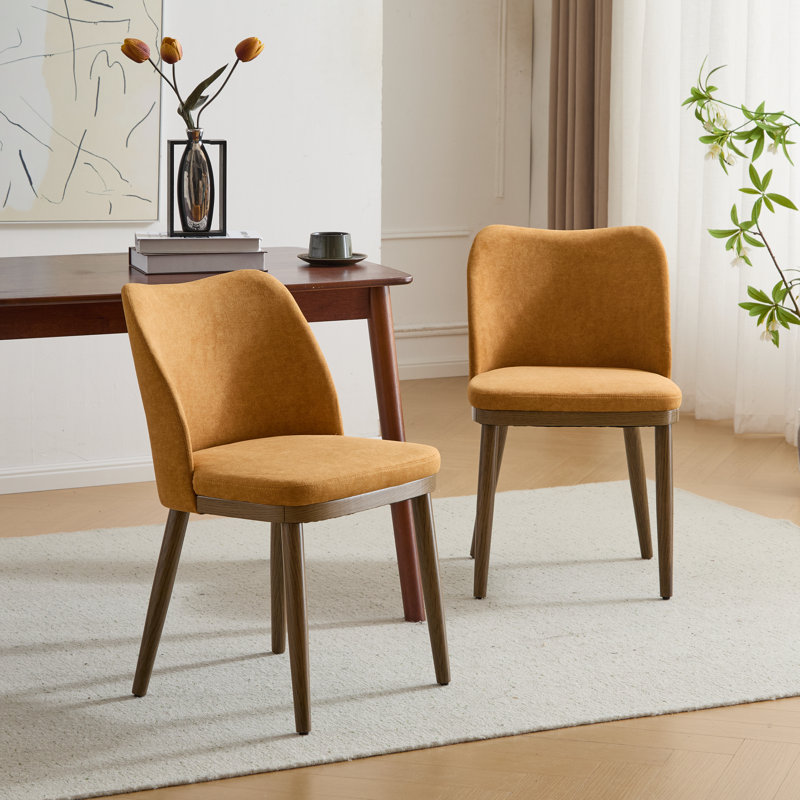 Manzella Fabric Upholstered Dining Chairs, Ginger