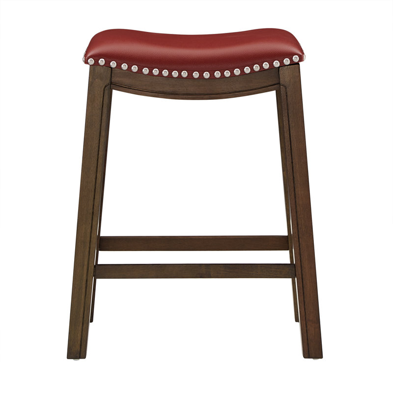 Tabouret Zackery, Rouge, Tabouret de comptoir (siège d'une hauteur de 24 p
