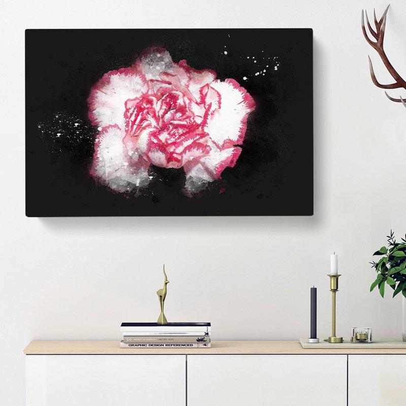 Pink Carnation Flower - Wrapped Canvas, 50cm H x 76cm W x 3cm D