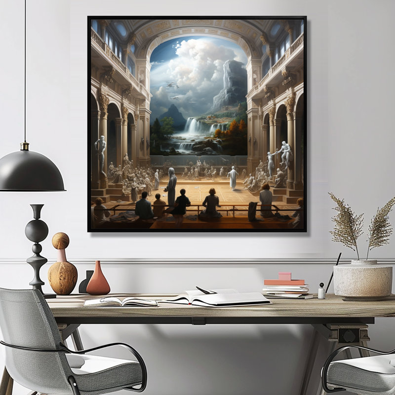 Kerkhoven - Museums Wall Art, Black Floater Framed Canvas, 36" H x 36" W x 1.5" D