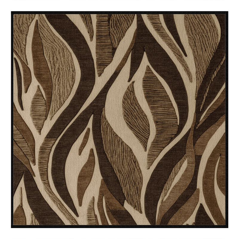Machine Washable Nature Brown Area Rug, Square 4'