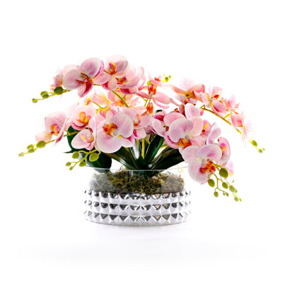 Pink Faux Orchids Center Piece Arrangement