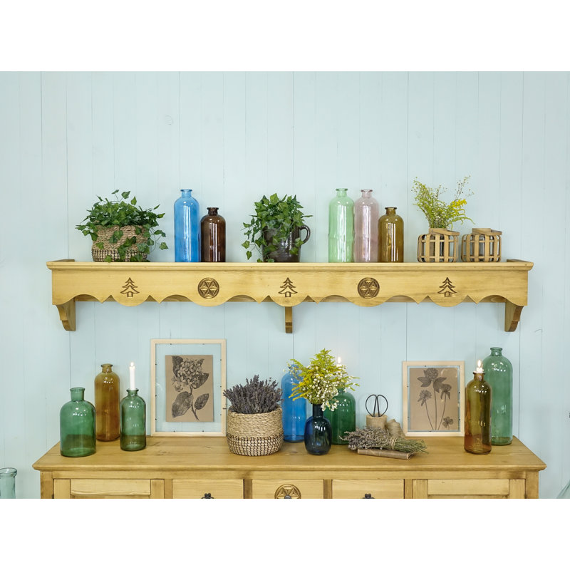 Oroville Spruce Solid Wood Bracket Shelf