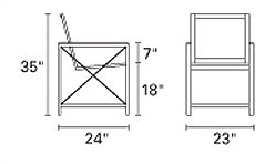 Ibiza Outdoor Dining Armchair, Black, No