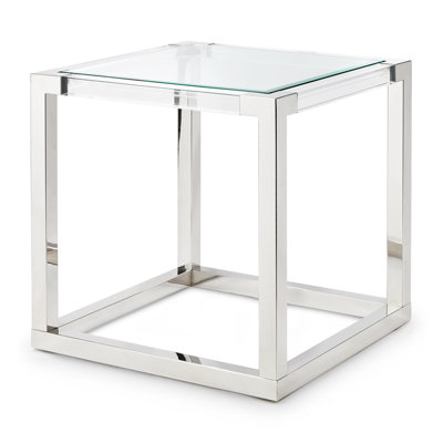 State St. Square End Table - Stainless Steel