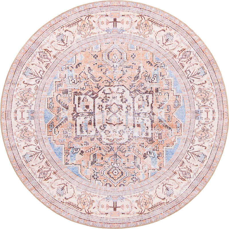 Mcclamma Chenille Oriental Indoor Rug, Round 3'6"
