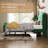 Modern Velvet Wingback Platform Bed With Charging Station - Curved Upholstered Headboard, No Box Spring Needed-1795471562-1795471560