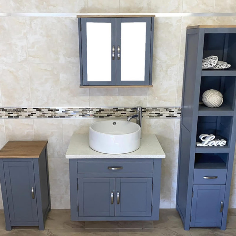 Bridgwater 750 mm Single Vanity with Vessel Ceramic Basin, White Quartz