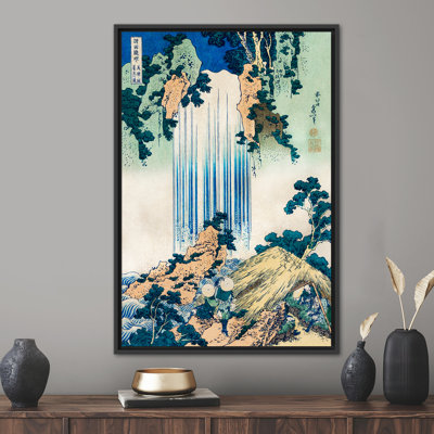 Hokusai Yoro Waterfall Japanese Art - Famous Landscape Canvas Print for Wall Decor