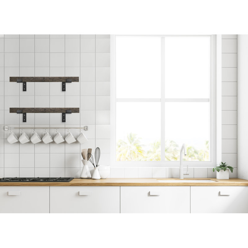 Étagère en chêne 2 pièces Emerald Lee, H 2 po x l 18 po x P 6 po