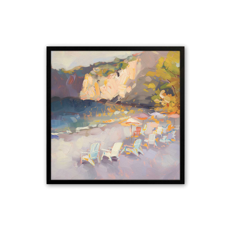 «Nocturne Sunset Soiree V2 (Square)», impression encadrée sur papier par Azure Artisanal Studio, Noir satiné