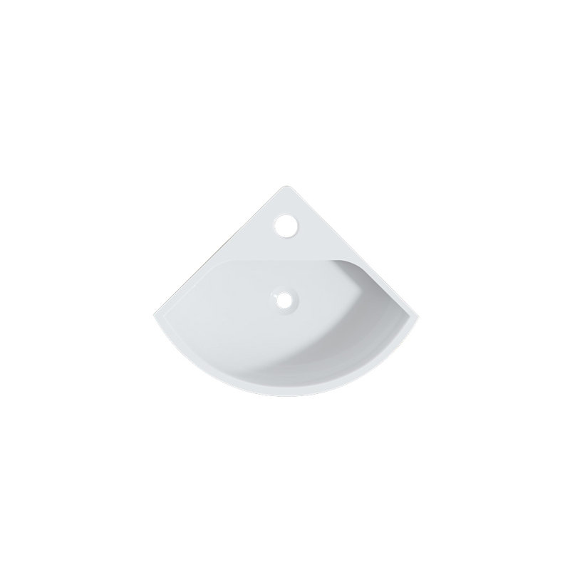 Lavabo de salle de bain mural en porcelaine vitreuse blanche