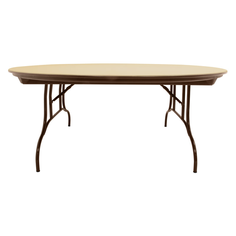 Table pliable circulaire 72 po, Beige